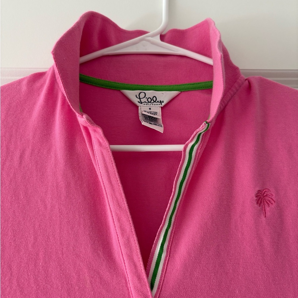 Women's Lilly Pulitzer Pink & Green Polo Dress - SIZE S